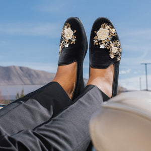 The Estate Slipper in Black Velvet