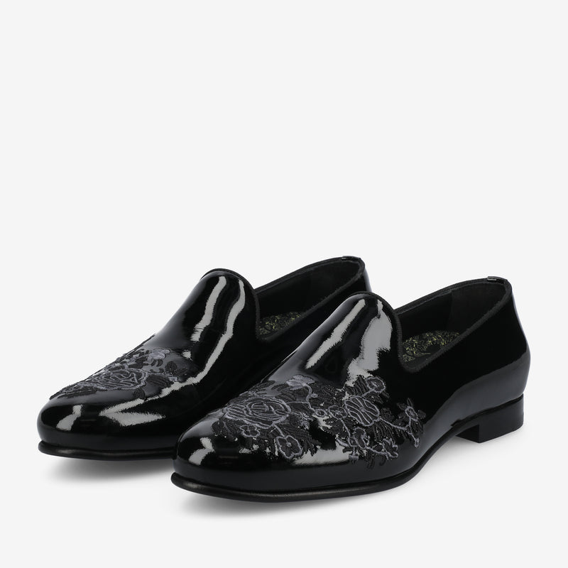 The Estate Slipper in Black Patent Leather
