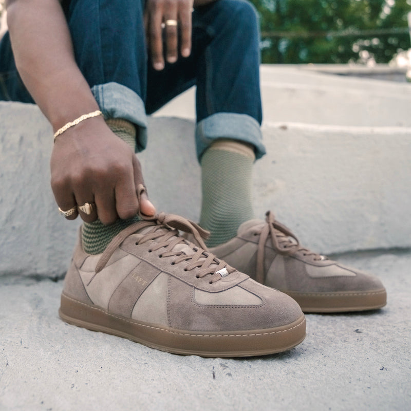 The Gatsby Sneaker in Taupe Suede
